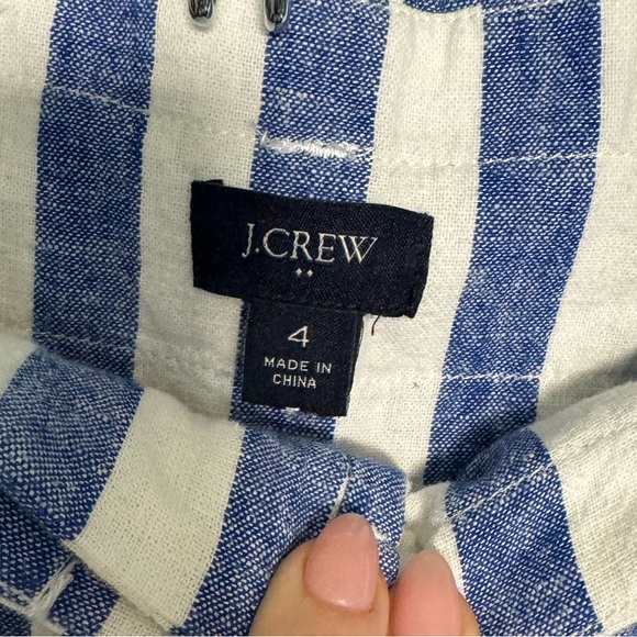 J. Crew linen cotton paper bag pants tie waist - Picture 5 of 8